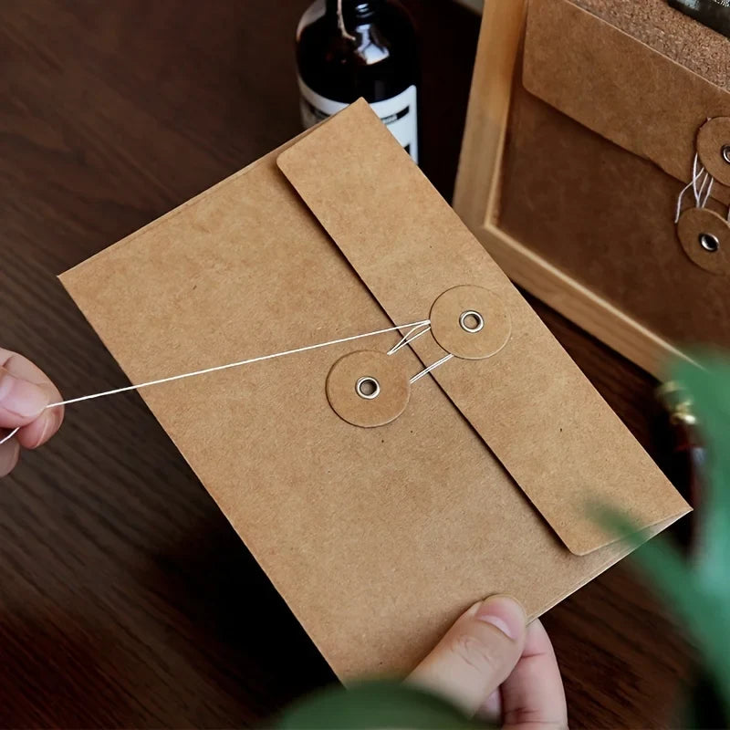 20 Retro Brown Kraft Paper Envelopes | Vintage Style Set Kraft Paper Envelopes Qme
