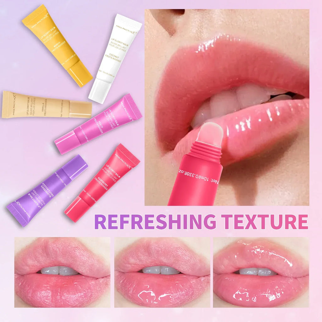 6-Piece Fruit Flavored Lip Gloss Set – Moisturizing Lip Oil Lip Gloss Set Qme
