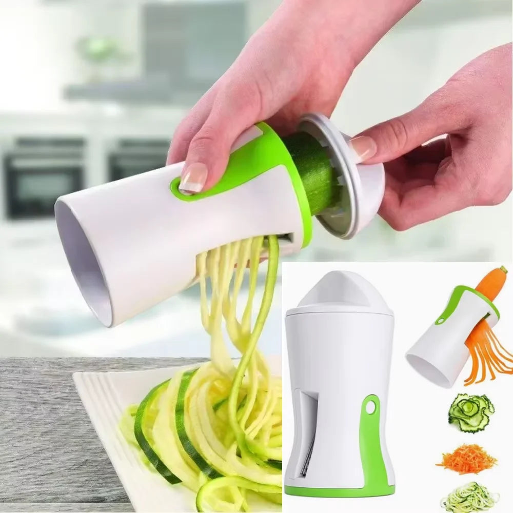 3-in-1 Handheld Vegetable Spiralizer Slicer – Zucchini Noodle Vegetable Spiralizer Qst