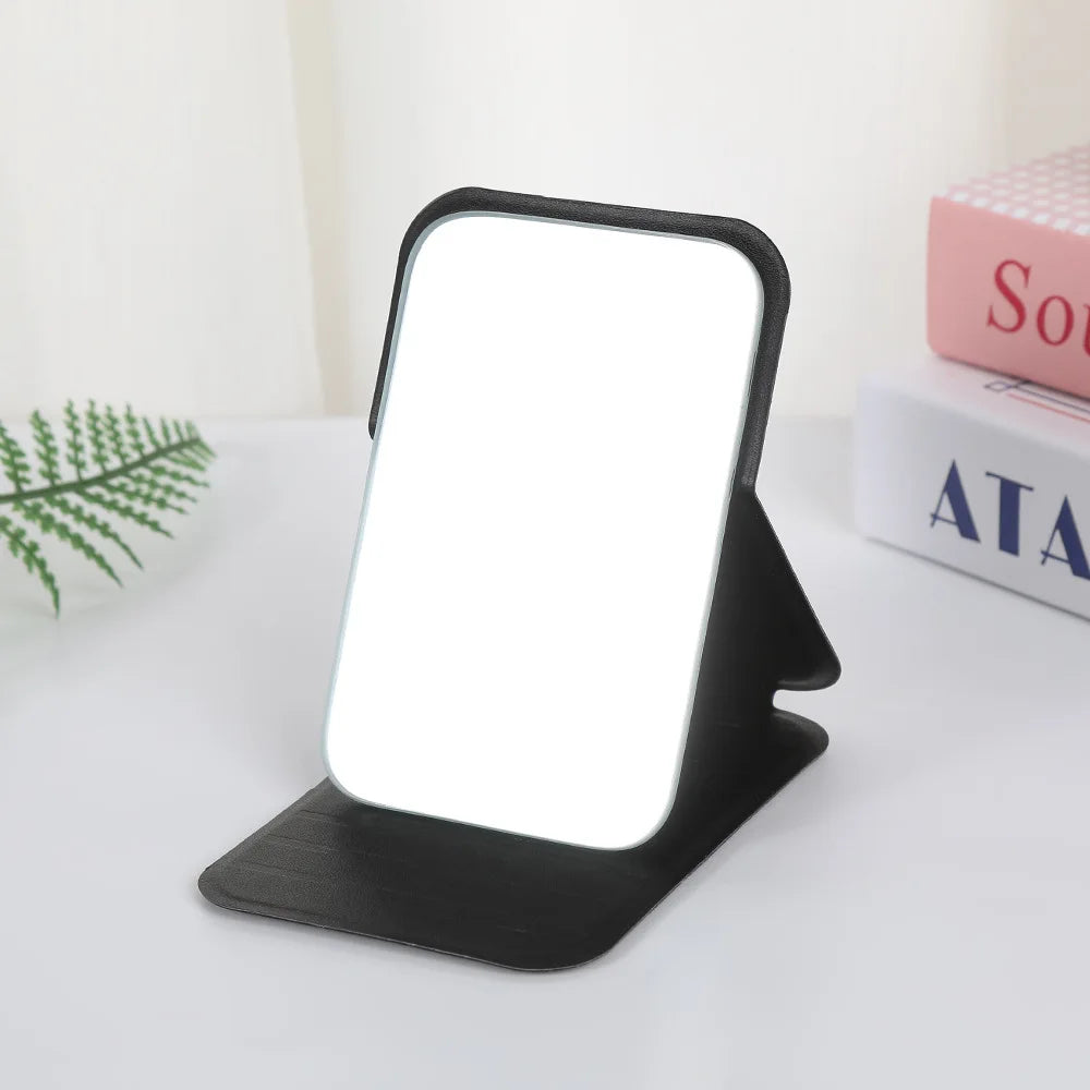 Women's Mini Folding Makeup Mirror – Portable Cosmetic Mirror Portable Makeup Mirror Qme Black