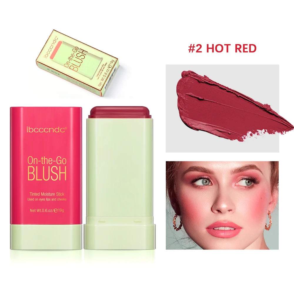 ibcccndc Cream Blush Stick – Multi-Use Lips & Cheeks, 3 Shades Cream Blush Stick Qst hot red