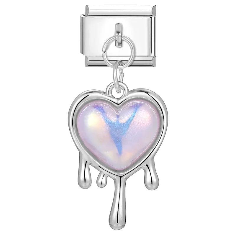 Zircon Heart Cave Italian Charm 9mm – Stainless Steel DIY Italian Charm Qme S 38