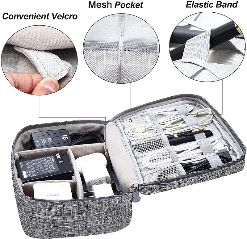Waterproof Digital Cable Organizer Bag | Portable Storage Cable Organizer Bag Qme