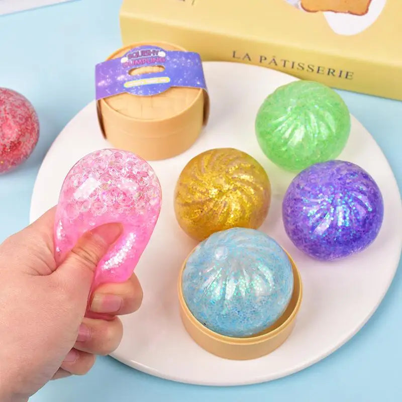 Dumpling Simulation Squishy Stress Ball – Soft Novelty Toy Novelty Squishy Toy Qme