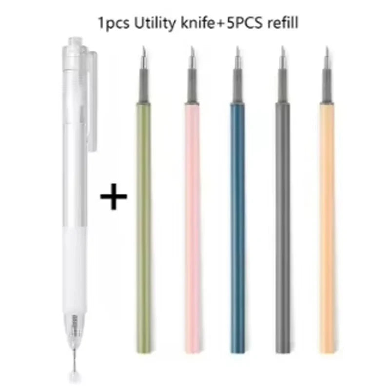 Paper Cutter Pen Refill Art Utility Knife Scrapbook Tool Craft Utility Knife Qme 6pcs