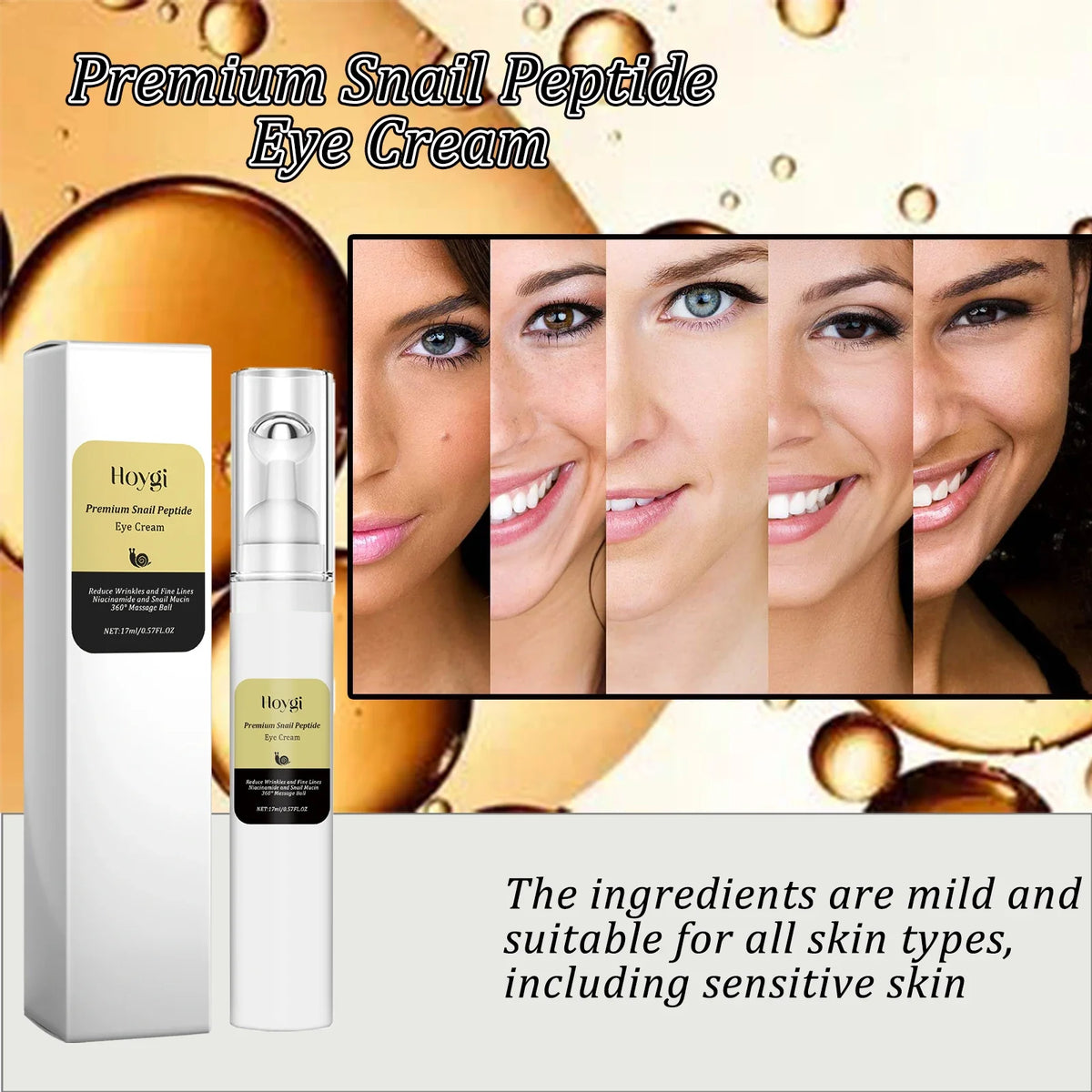 Snail Peptide Eye Cream – Firming, Brightening & De-Puffing Eye Cream Qme