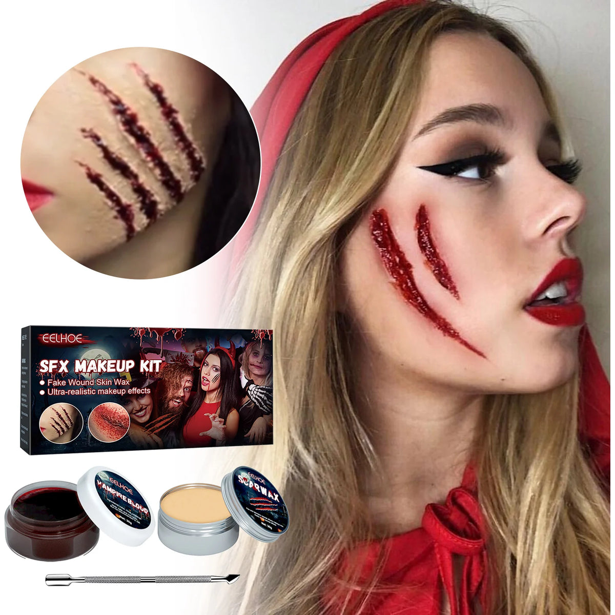 Halloween Skin Wax & Fake Blood SFX Makeup Kit – eelhoe SFX Makeup Kit Qst