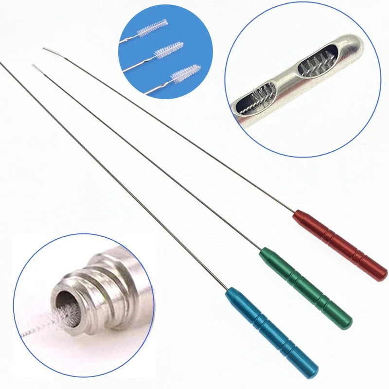 3-Piece Stainless Steel Tube Cleaning Brush Set | Cannula Brush Tube Cleaning Brush Qme