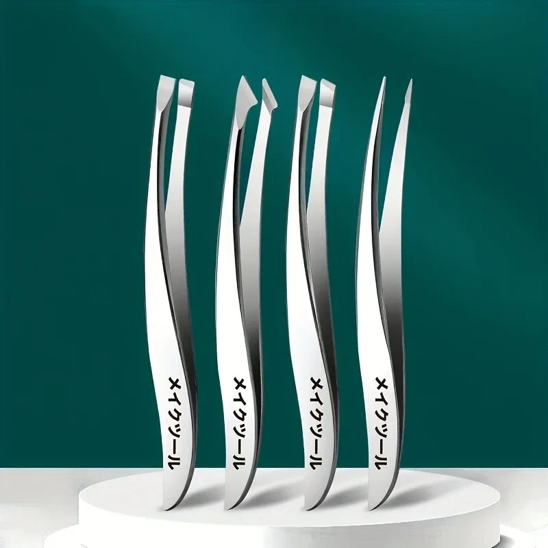 Precision Stainless Steel Tweezers – Eyebrow & Hair Removal Precision Tweezers Qme