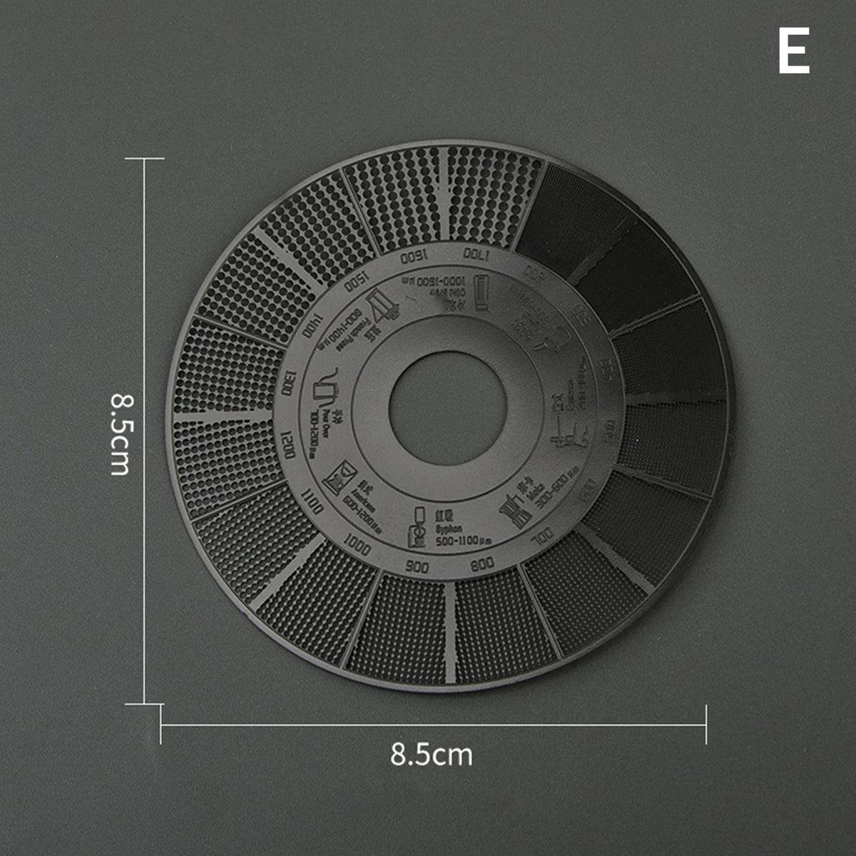 Coffee Grind Size Reference Card | Stainless Steel Comparison Tool Coffee Grind Reference Card Qme E