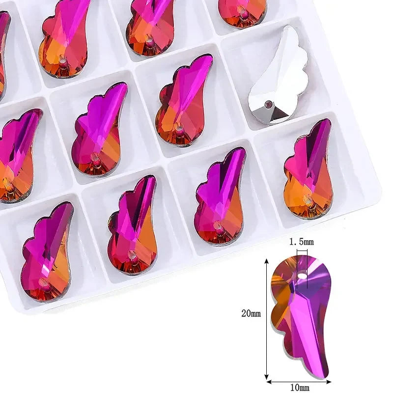 Crystal Glass Charm Pendants – Multi-Shape DIY Beads | 11 Colors Glass Charm Beads Qme 7-12pcs