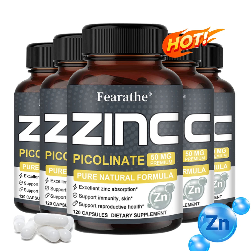 Zinc 50mg High Potency Zinc Picolinate Supplement | Fearathe Zinc Supplement Qst