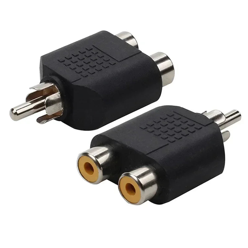 RCA 1-to-2 Audio Cable Adapter Splitter | Zinc Alloy RCA Audio Adapter Qme Default Title