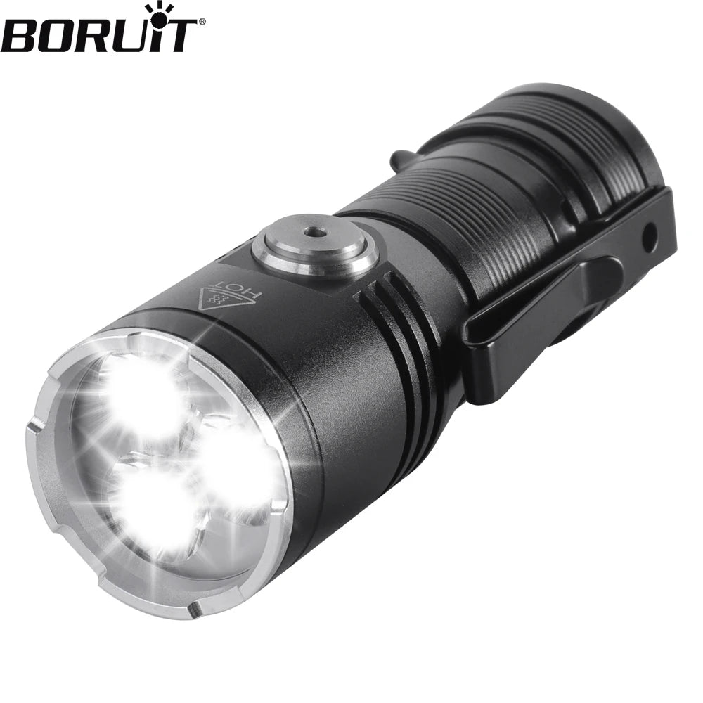 BORUiT 2000LM USB-C Rechargeable LED Flashlight IP67 LED Flashlight Qst