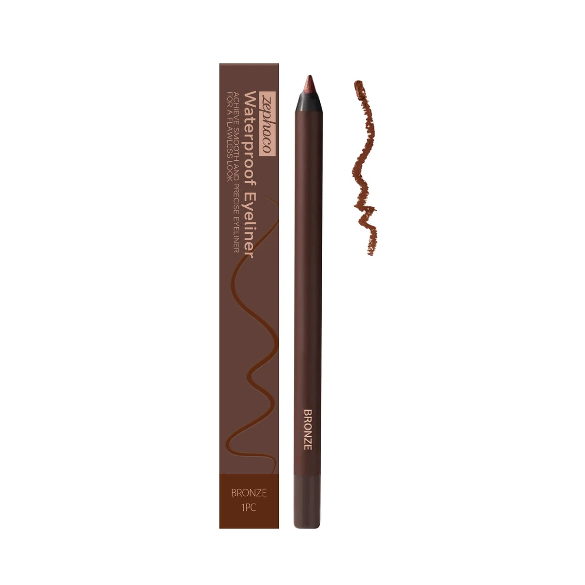 Zephoco Brown Gel Eyeliner Pencil – Waterproof, Long-Lasting Gel Eyeliner Pencil Qst Bronze