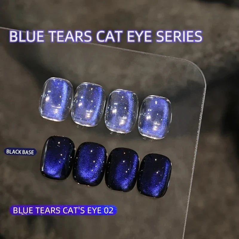 Blue Tears Cat Eye Magnetic Nail Powder – 3 Colors | Qme Magnetic Nail Powder Qme