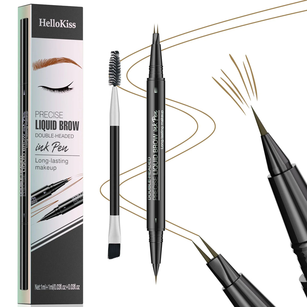 Two-Pronged Waterproof Eyebrow Pencil – Long-Lasting Brow Pen Eyebrow Brow Pen Qme