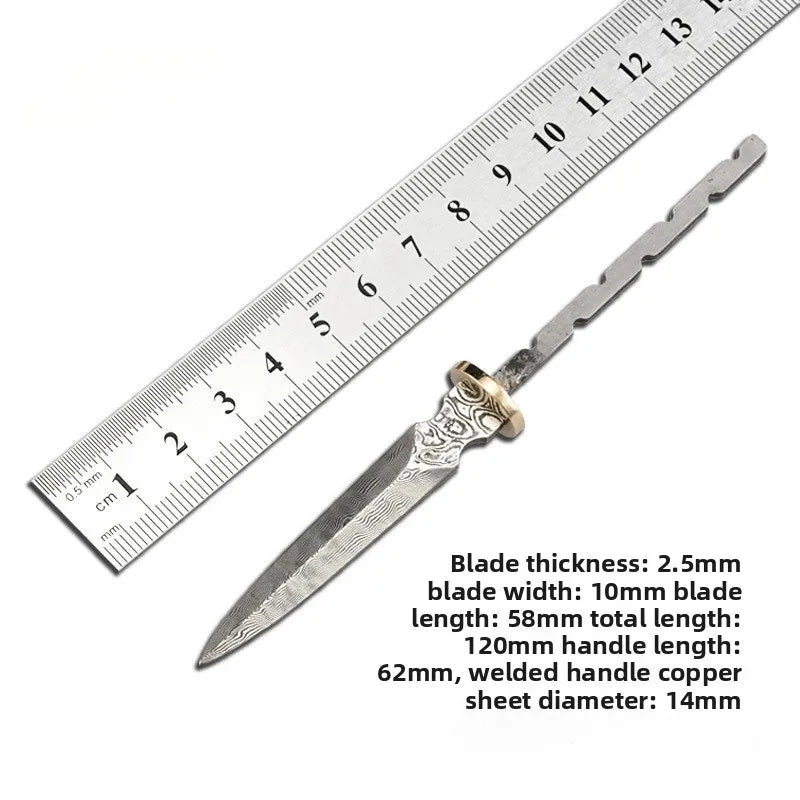 Damascus Steel Blank Tea Knife Blade – DIY Handmade Tool Blank Knife Blade Qst A