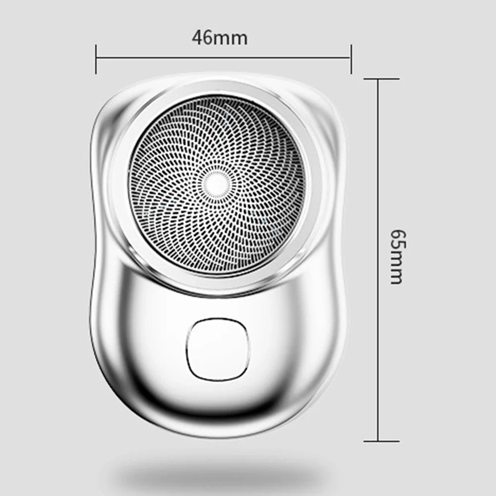 Men's Mini Portable Electric Shaver – USB Rechargeable Razor Portable Electric Shaver Qme Silver