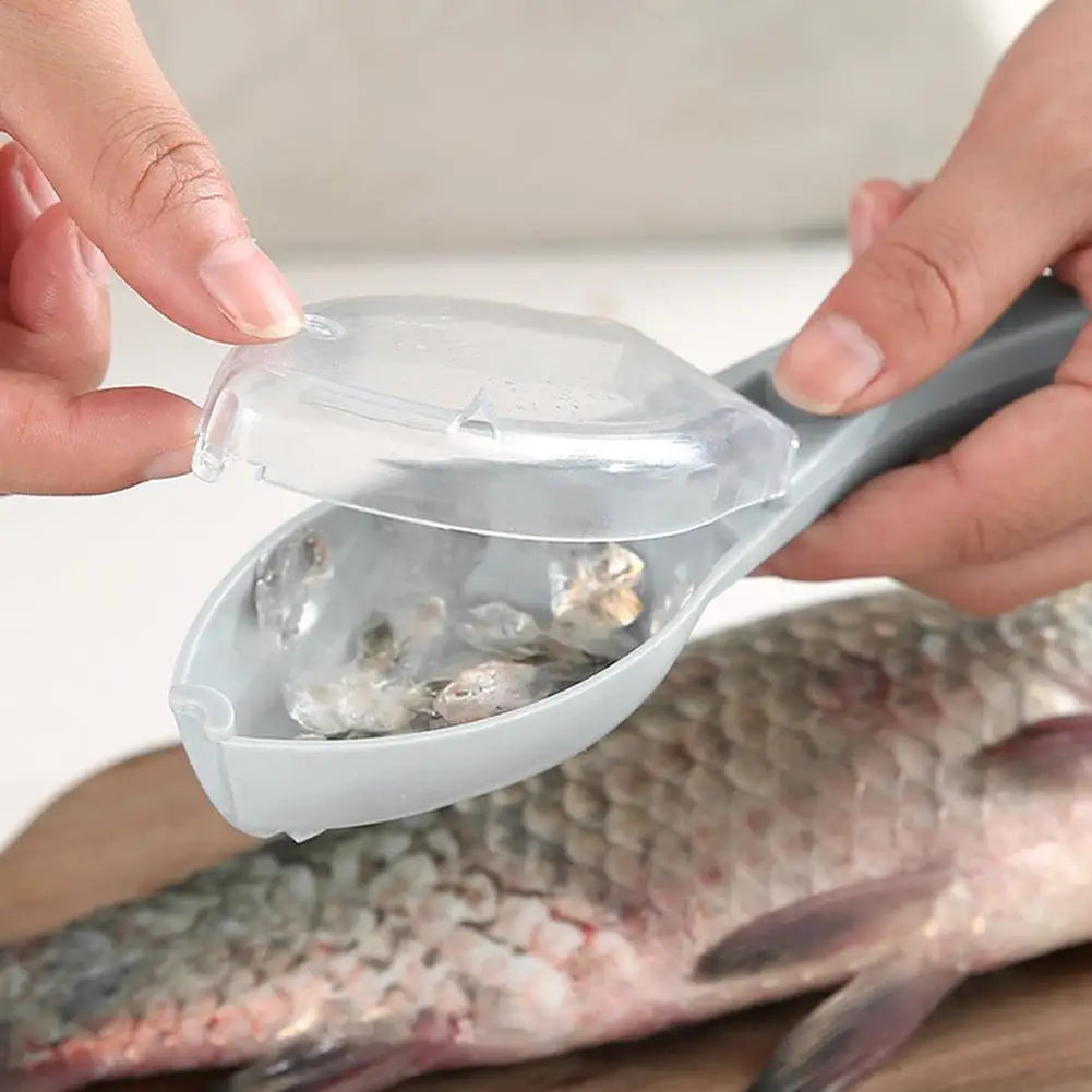 Fish Scale Scraper Brush with Quick-Release Knife Fish Scaler Tool Qme