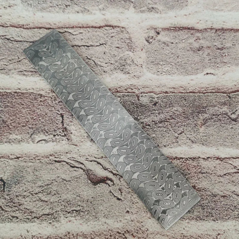 Damascus Steel Knife Blank Billet – Heat Treated DIY Bar 22x3cm Knife Making Billet Qst
