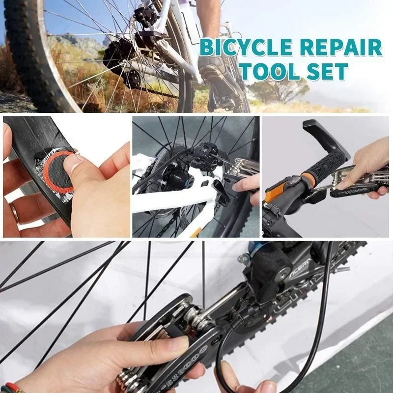 Portable Bicycle Repair Kit – Multi Tool, Pump & Tire Patch Bicycle Repair Kit Qme