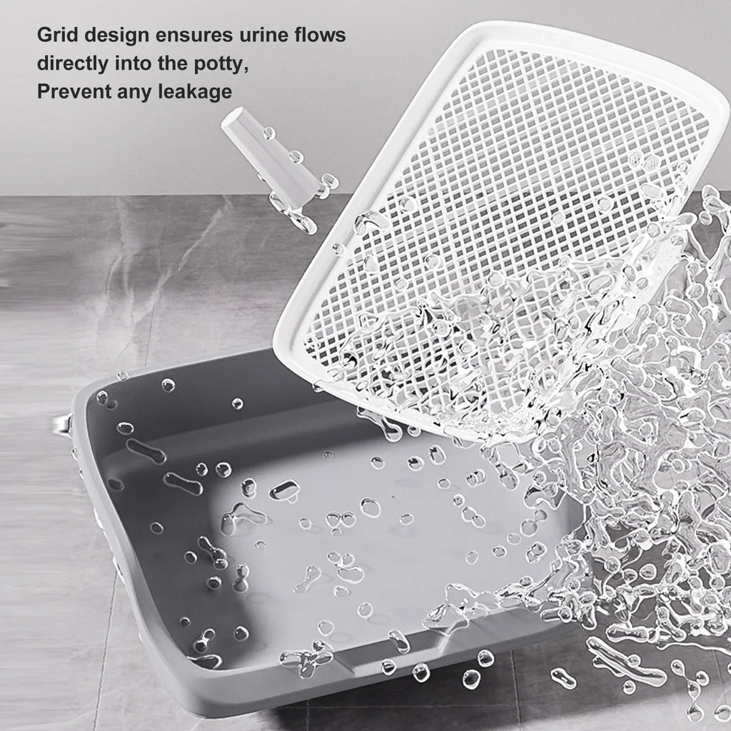 Portable Dog Potty Tray with Mesh Grid & Splash Wall Dog Potty Tray Qme
