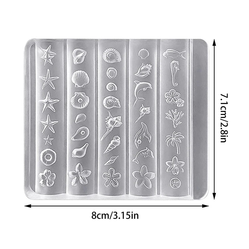 3D Silicone Nail Art Mold – Lily, Starfish & Sea Shell Designs Nail Art Mold Qst