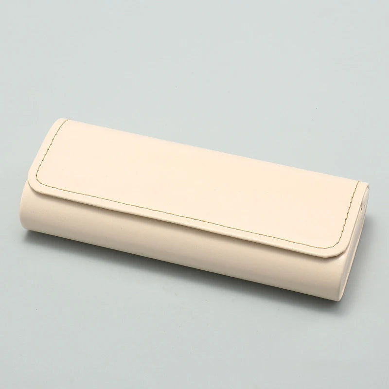PU Leather Glasses Case – Portable Eyewear Storage Box Glasses Case Qst White