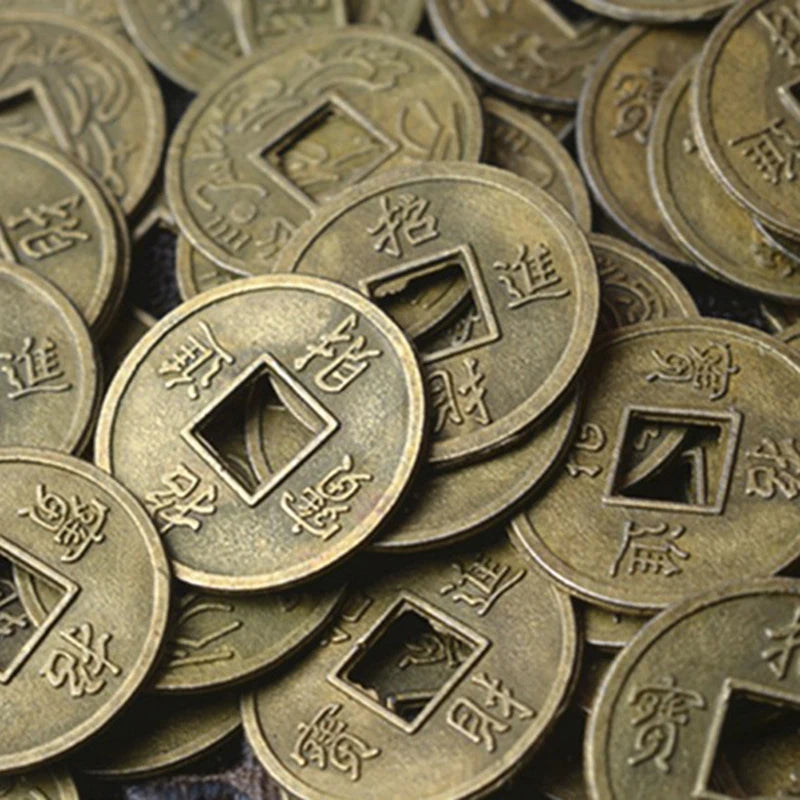 100 Pcs Feng Shui Lucky Coins – Ancient Chinese I Ching Charms Feng Shui Coins Qst