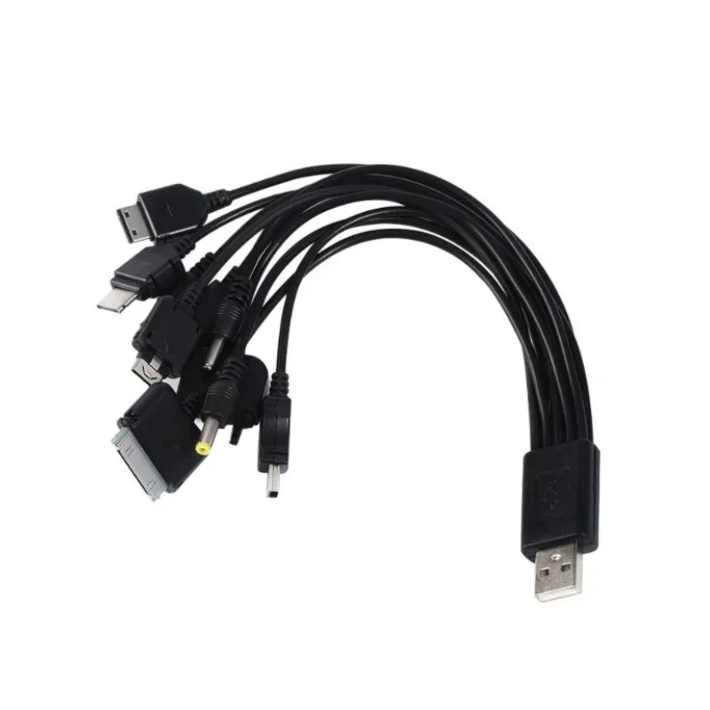 USB 10-in-1 Multi-Head Charging Cable for Mobile Phones Multi-Head USB Cable Qme