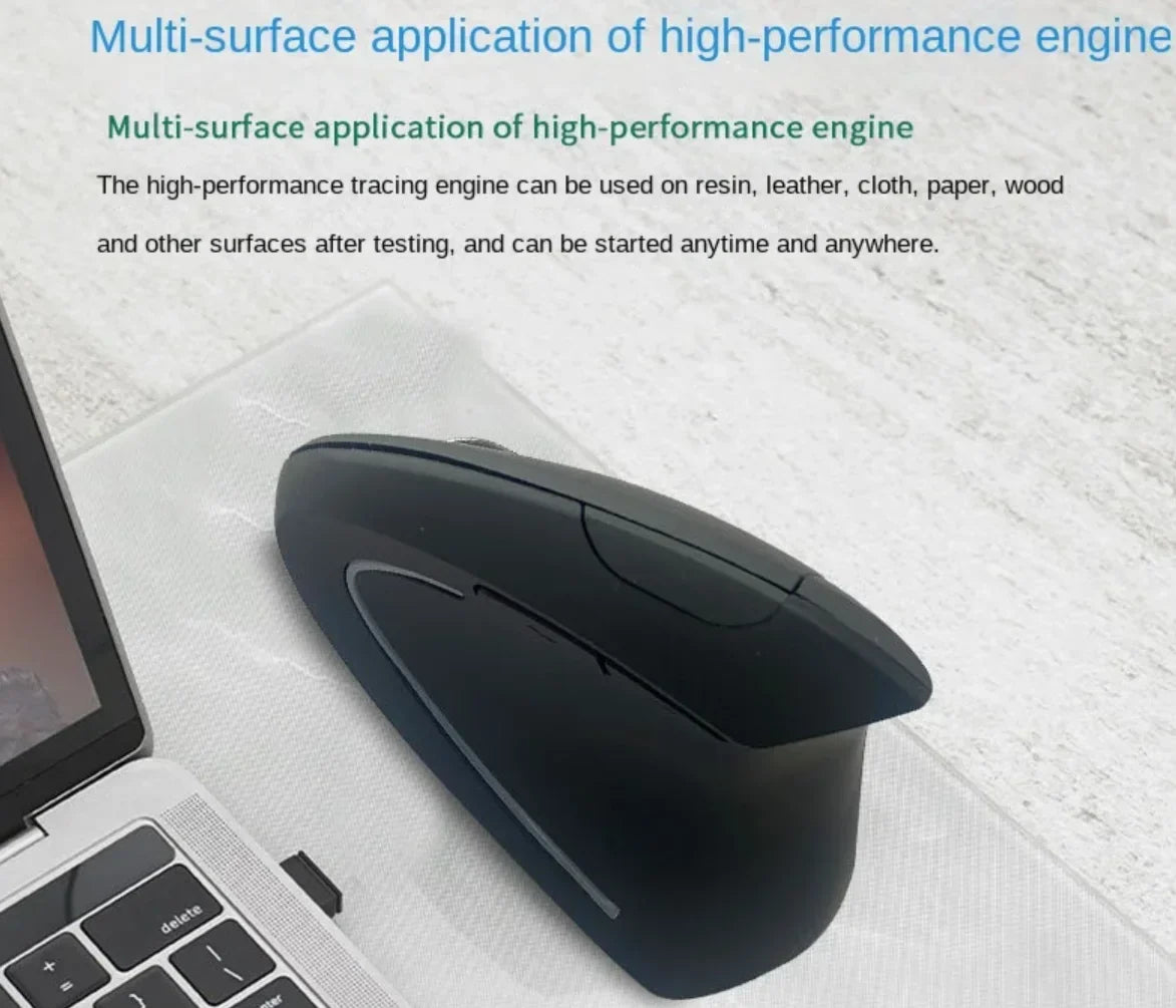 Ergonomic Vertical Wireless Mouse – Rechargeable, 1600 DPI, 6-Button Vertical Wireless Mouse Qme