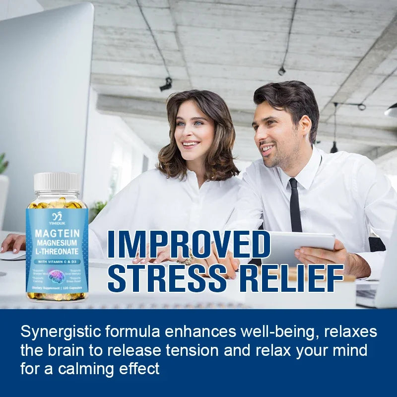 Magnesium L-Threonate 120 Capsules | Cognitive & Sleep Support Magnesium Supplement Qst