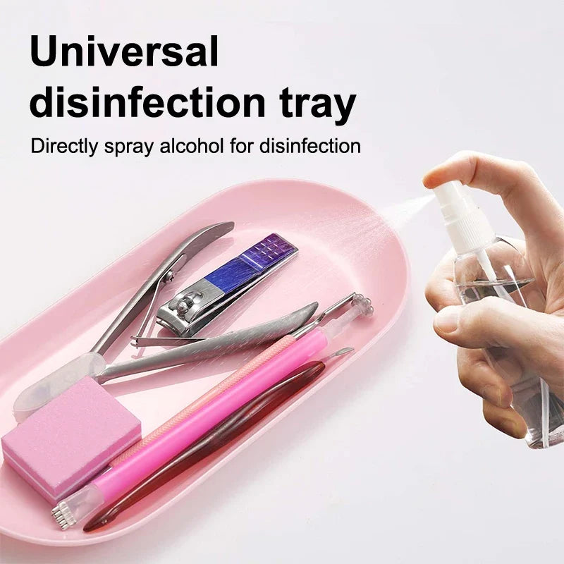 Oval Nail Art Storage Tray | Plastic Cosmetic Organizer Plate Nail Art Storage Tray Qme