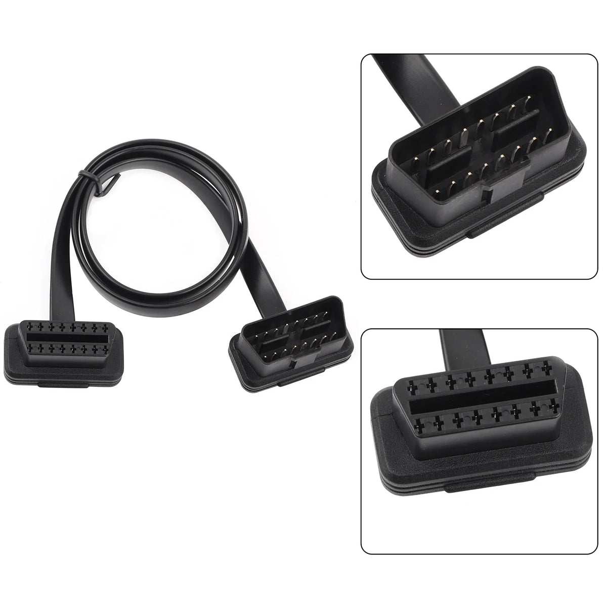 OBD2 16-Pin Male to Female Diagnostic Extension Cable OBD2 Extension Cable Qme