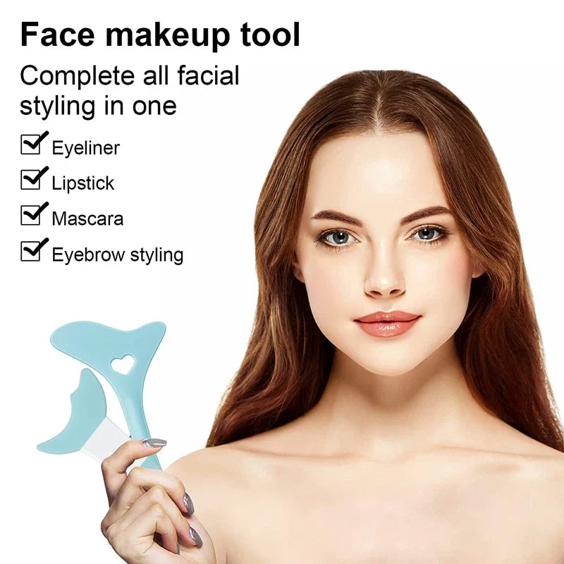 Silicone Eyeliner Stencils – Wing Liner, Mascara & Lip Guide Makeup Stencil Set Qme