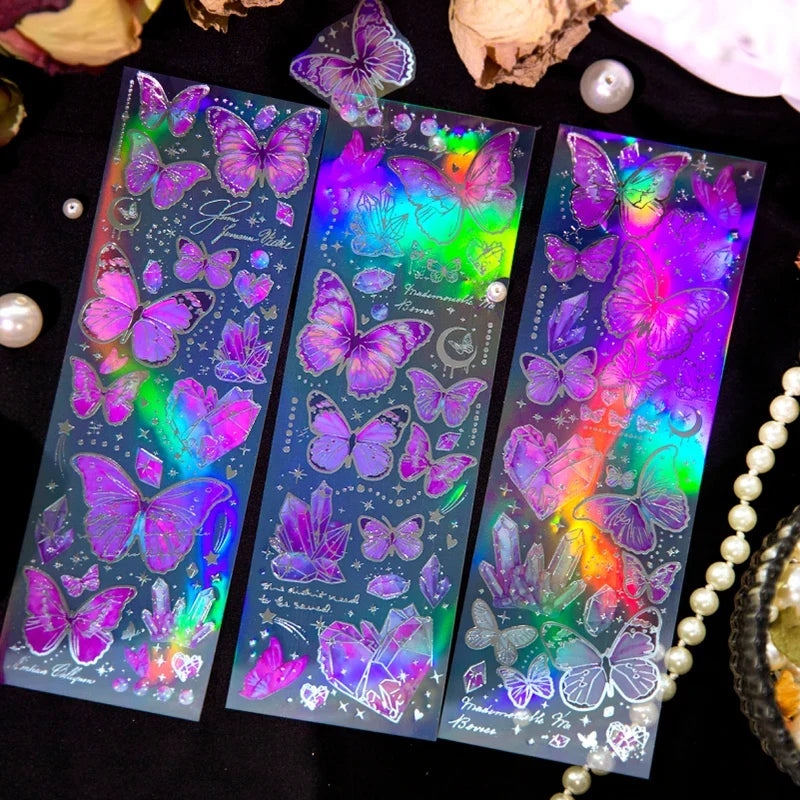 Laser Butterfly Junk Journal Stickers – DIY Collage Craft Craft Sticker Set Qme
