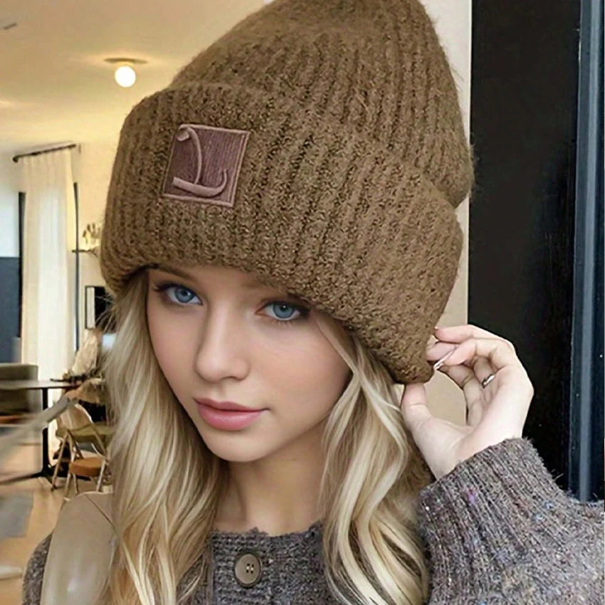 Women's Chunky Knit Tassel Beanie – Winter Hat Knit Winter Beanie Qst
