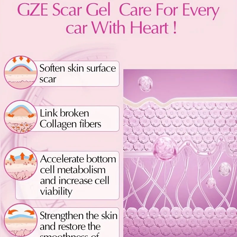 GZE Scar Gel – Allantoin, Vitamin E & Silicone | Non-Greasy Scar Care Gel Qme