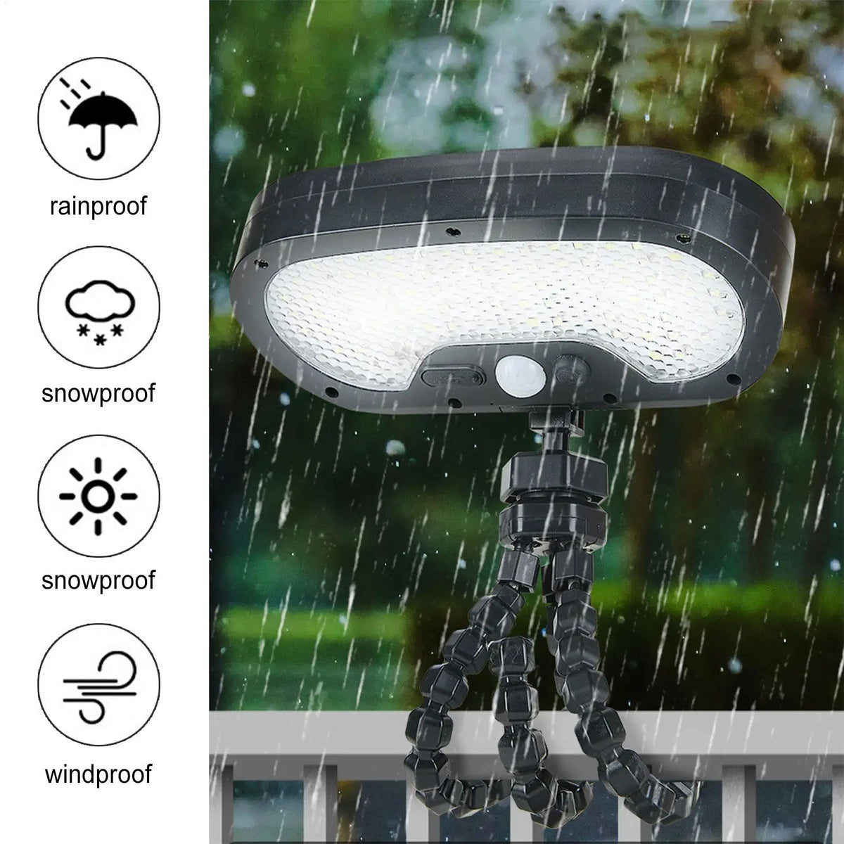 Solar Motion Sensor Outdoor Waterproof Fence Light – Flexible Solar Security Light Qme
