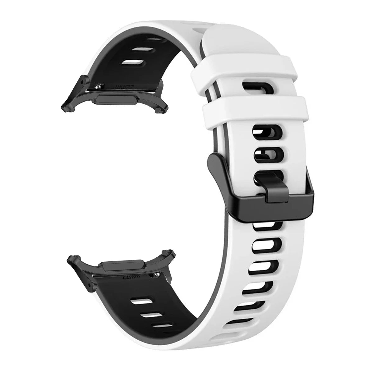 Silicone Sport Band for Samsung Galaxy Watch 7 Ultra | No Gaps Silicone Watch Band Qme White Black Galaxy Watch 7 Ultra