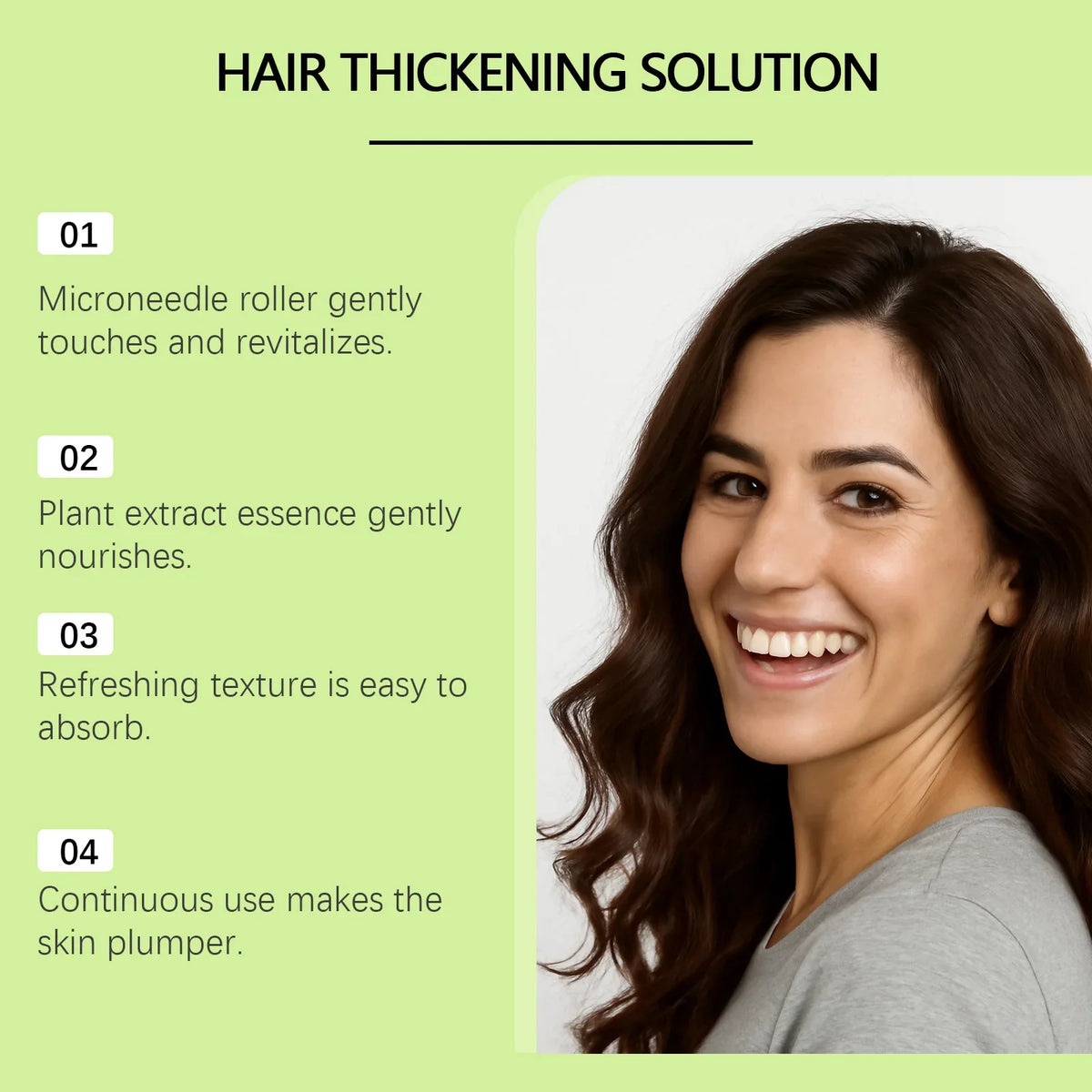 Hair Growth Serum & Microneedle Roller – Ginseng Follicle Care Hair Serum Roller Set Qme