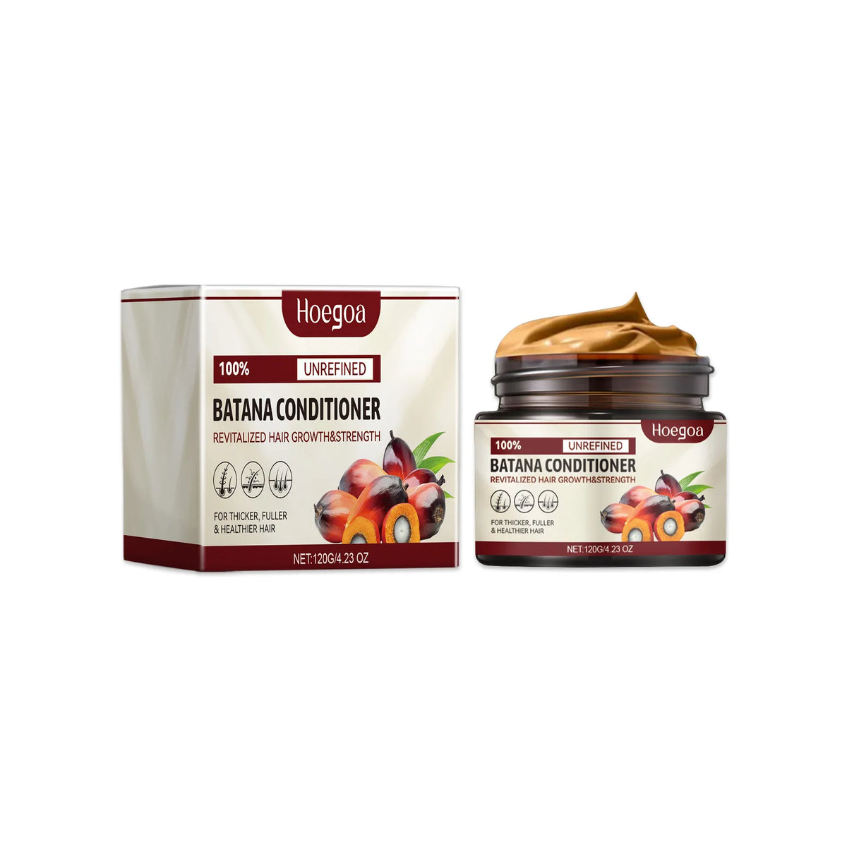 HOEGOA Batana Oil Hair Conditioner – Smooth, Moisturize & Strengthen Hair Conditioner Qst 120g boxed