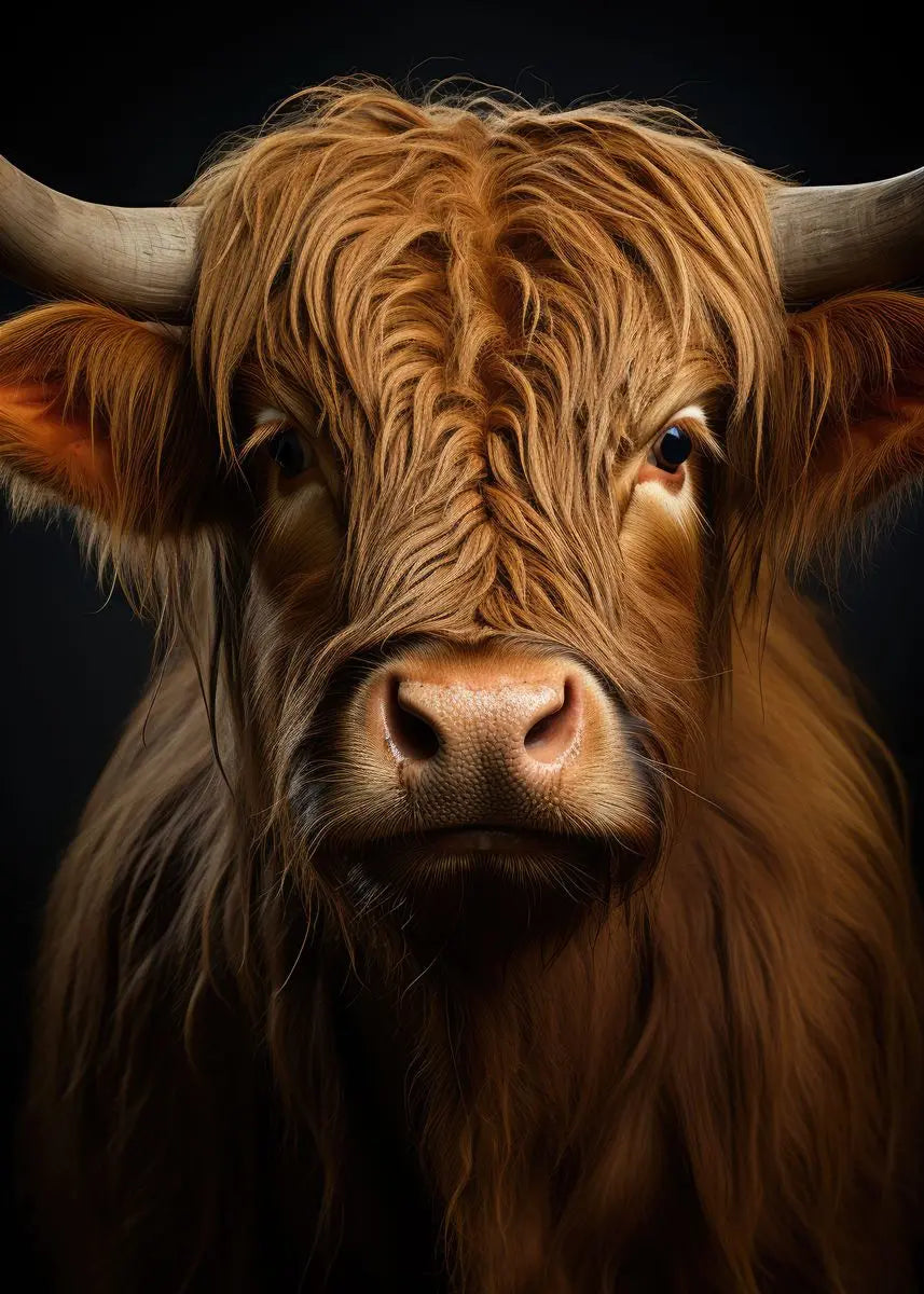 Scottish Highland Cow Canvas Wall Art Poster | Home Decor Canvas Wall Art Qst 9 40x60cm Unframed
