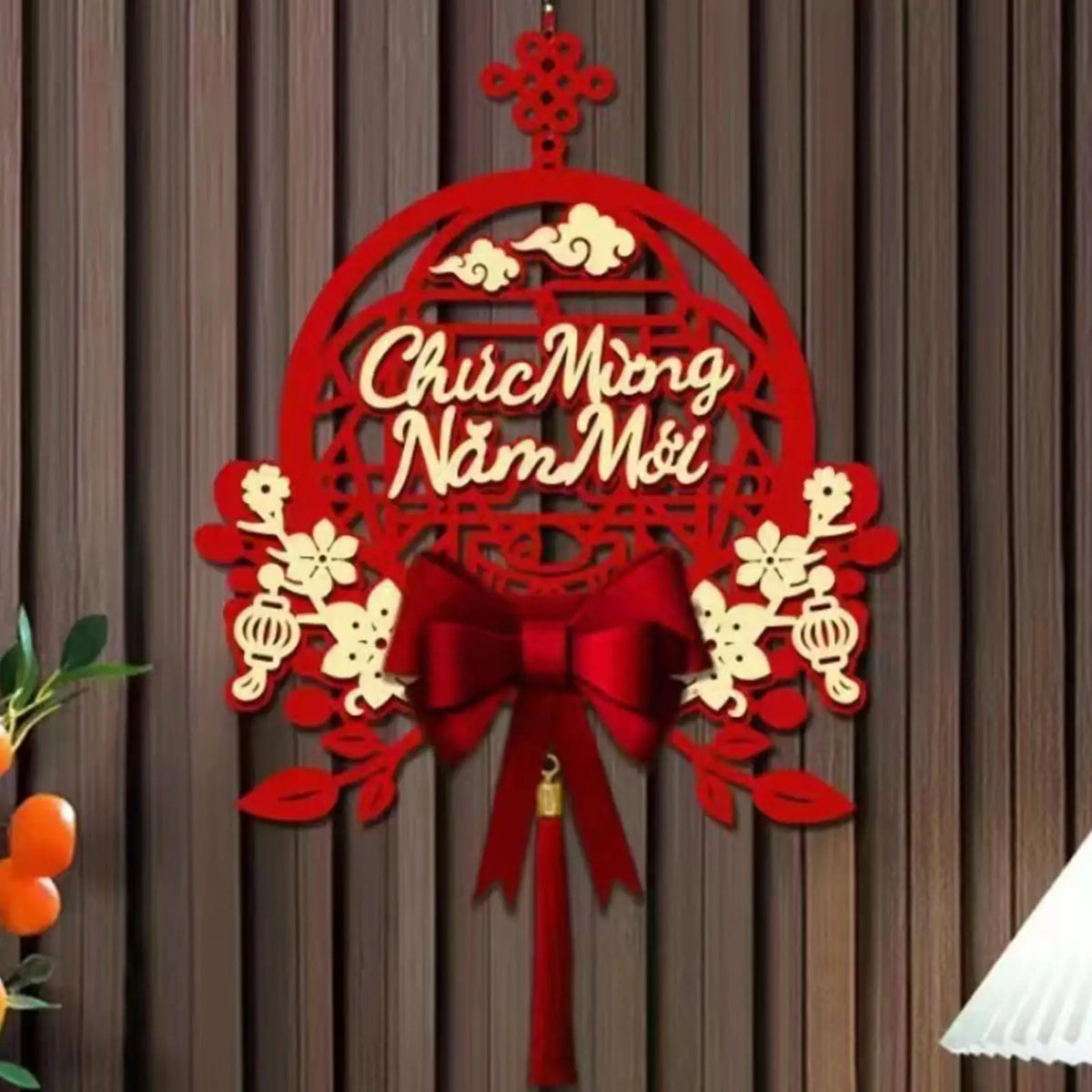 Vietnamese Lunar New Year 2026 Wall Couplets Decoration & Tassel Festive Wall Couplets Qme