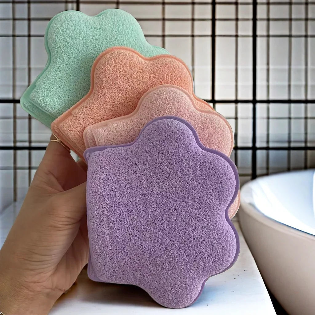 Cat's Paw Reusable Facial Sponge Cleansing Glove | Bath Bubble Facial Cleansing Sponge Qme