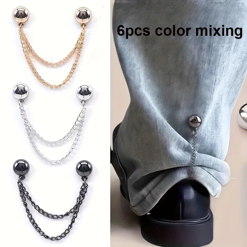Magnetic Clothing Clips Adjustable Chain Spherical Trim – 4pc Set Clothing Clip Set Qme 6pcs color mixing