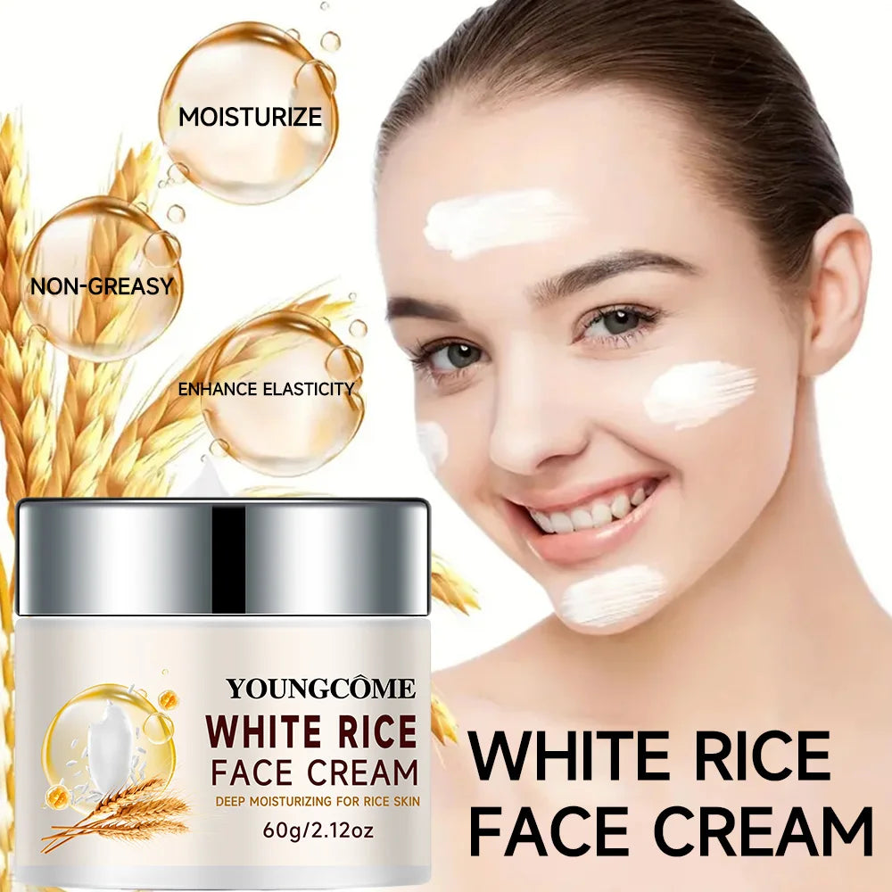 YOUNGCOME Rice Water Moisturizing Face Cream 30g/60g Facial Moisturizer Qst
