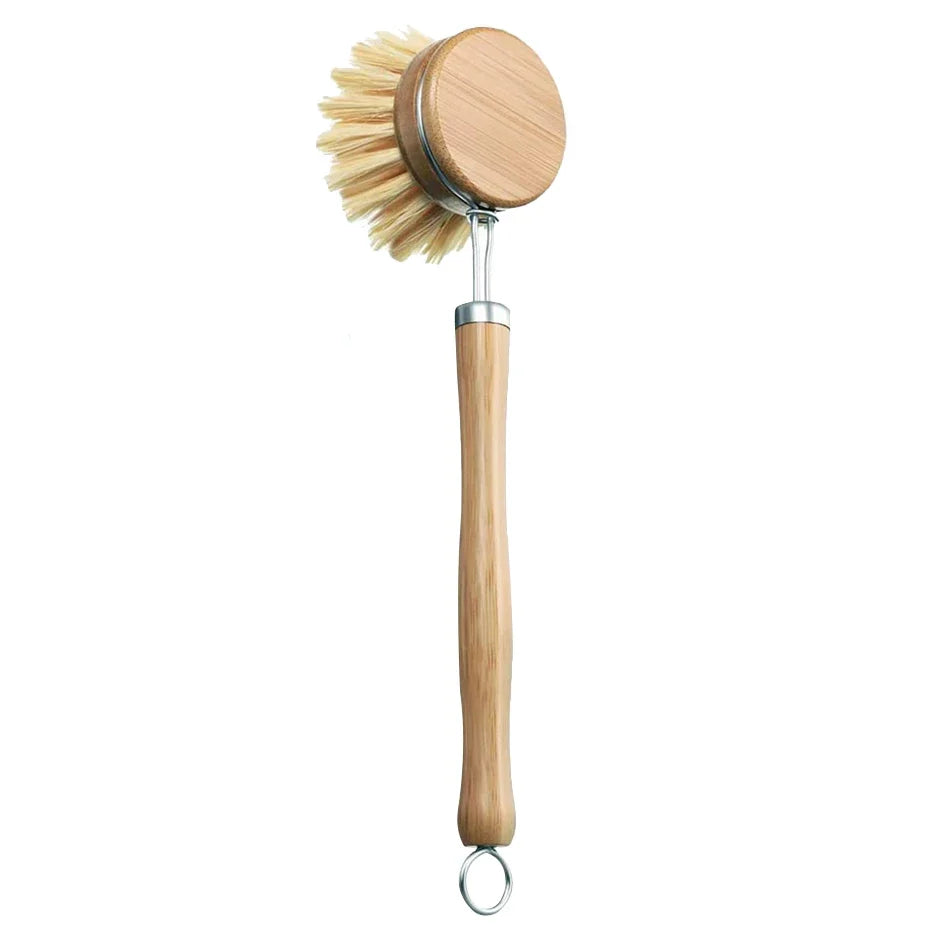 Bamboo Kitchen Cleaning Brush – Eco-Friendly Dish Scrubber Kitchen Cleaning Brush Qme C