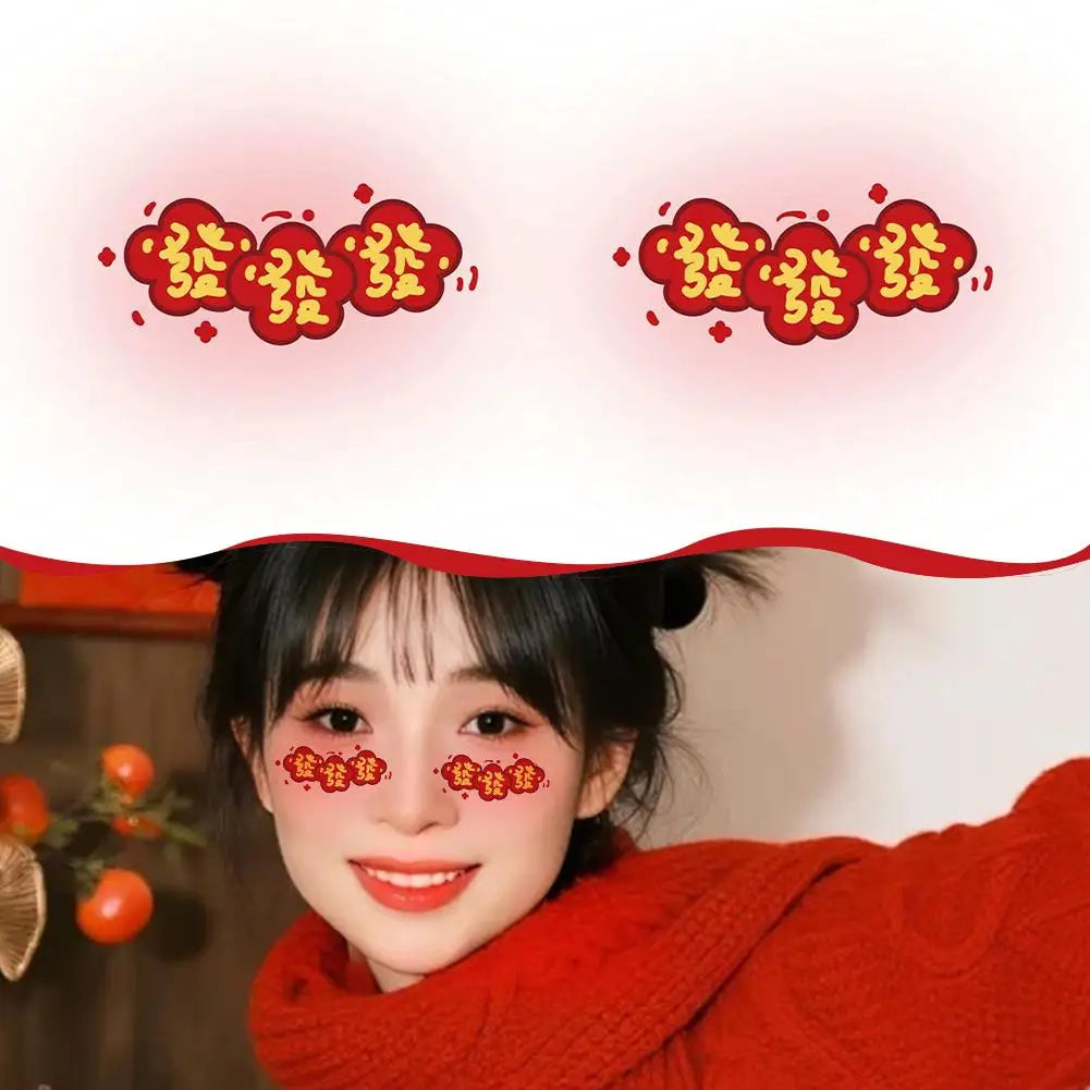 2026 New Year Face Decals – Festive Party Makeup Stickers Face Decal Stickers Qme